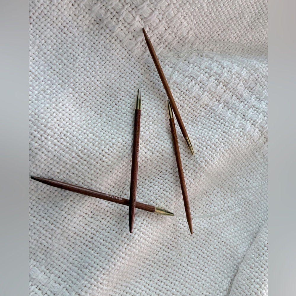 Rosewood Circular Knitting Needles with Brass Tips